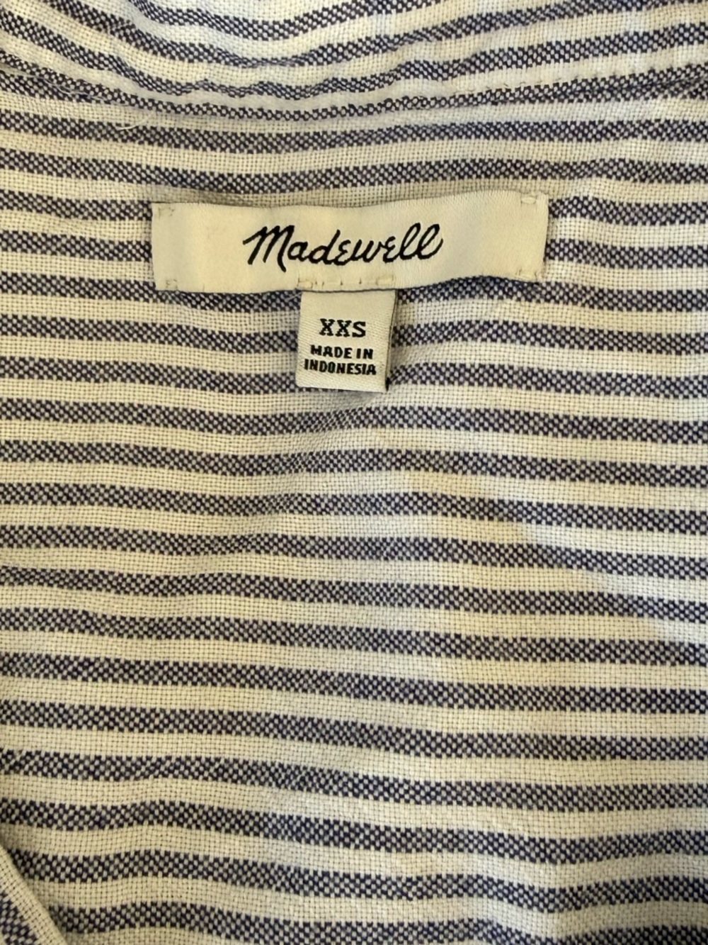 Madewell Blue and White Striped Short Sleeve Button-Down Shirt Size XXS - Picture 4 of 5